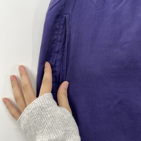 Vintage Silk Windbreaker Pants Women Large Eggplant Purple 90s Jogger Zip Ankle - Picture 3 of 11